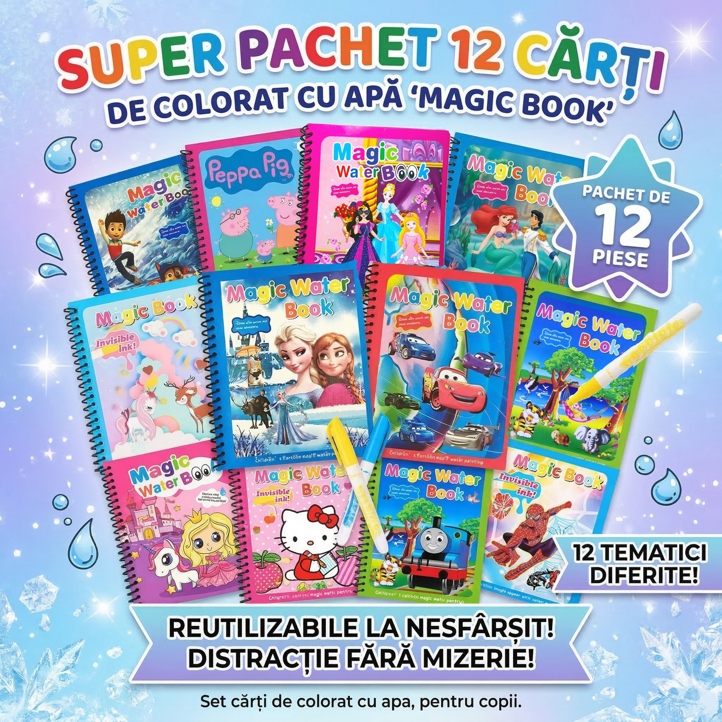 Carti de colorat cu apa