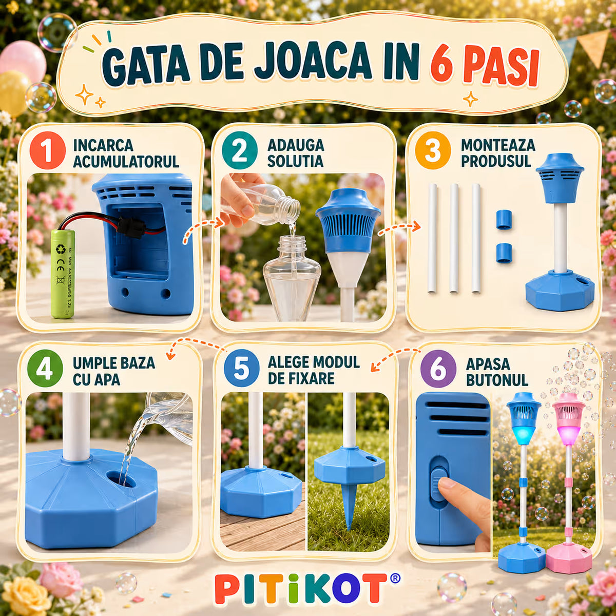 Turn de facut baloane, cu lumini si muzica, pentru copii si adulti
