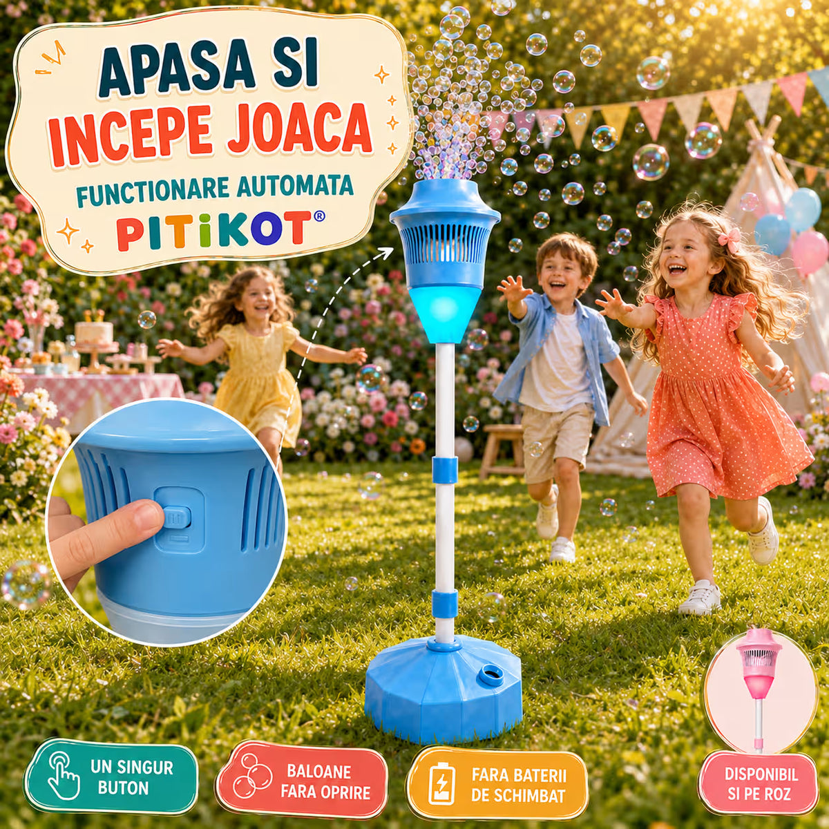 Turn de facut baloane, cu lumini si muzica, pentru copii si adulti