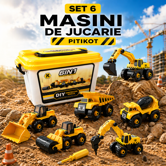 Set 6 Masini de Jucarie Pitikot