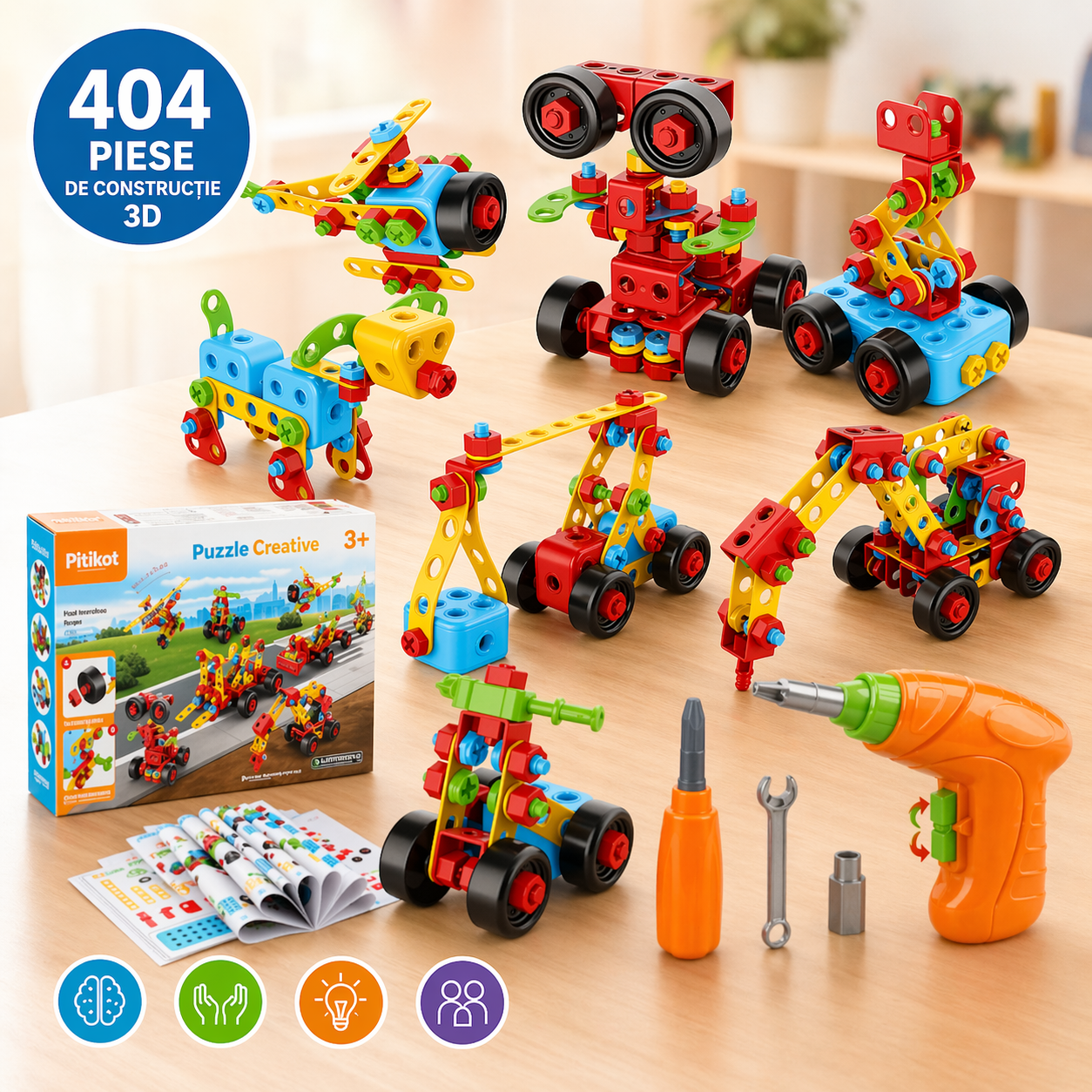 Jucarie educativa si interactiva STEM 404 piese