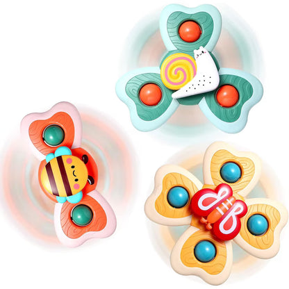 Jucarie interactiva spinner cu ventuza set 3 piese