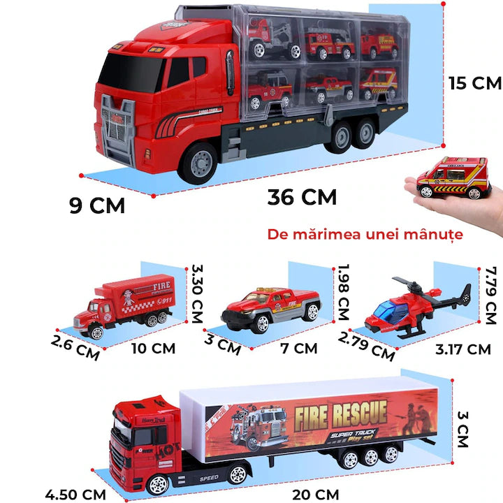 Set camion trailer de jucarie pentru transport Pitikot