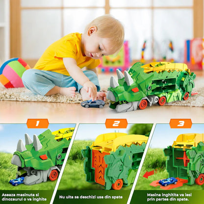 Set camion de jucarie dinozaur 2-in-1