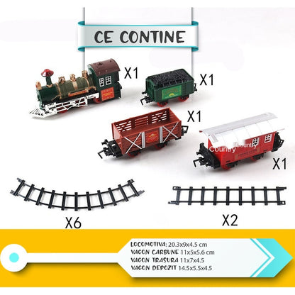 Set clasic tren de jucarie pentru copii