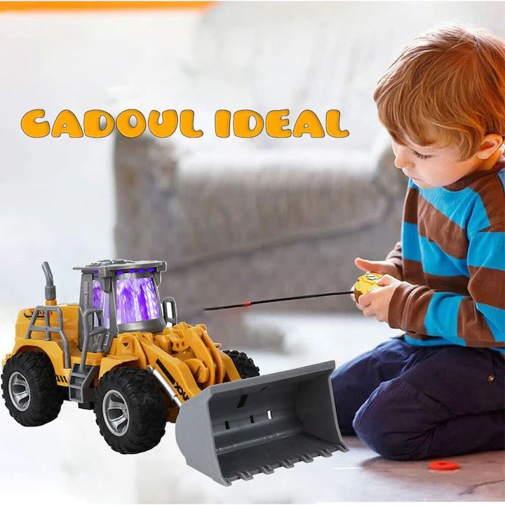 Buldoexcavator de jucarie cu Telecomanda RC Pitikot