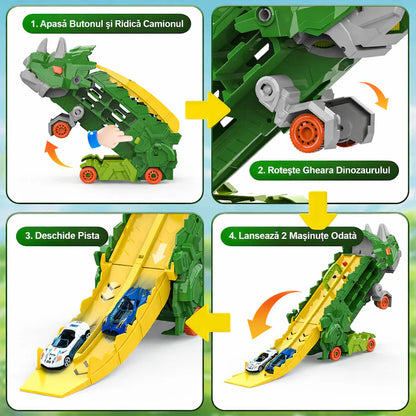 Set camion de jucarie dinozaur 2-in-1