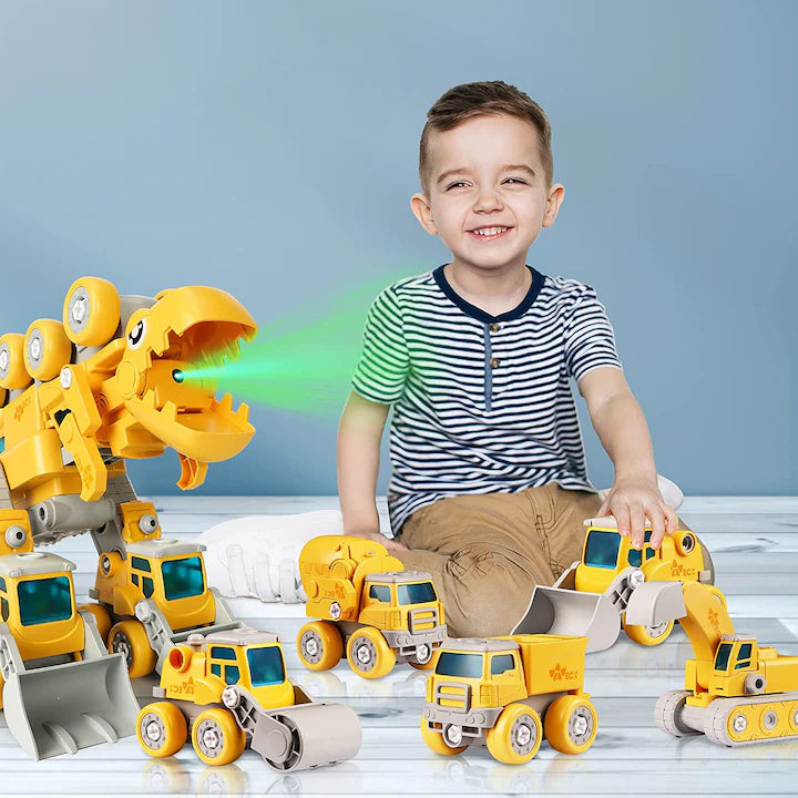 Set de Constructie Robot Dinozaur de Jucarie 5 in 1