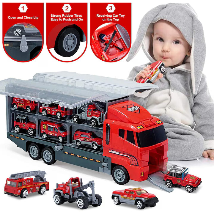 Set camion trailer de jucarie pentru transport Pitikot