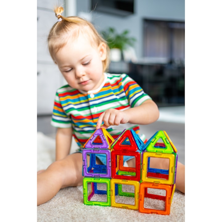 Set de construit cu piese magnetice Pitikot Galben/Multicolor