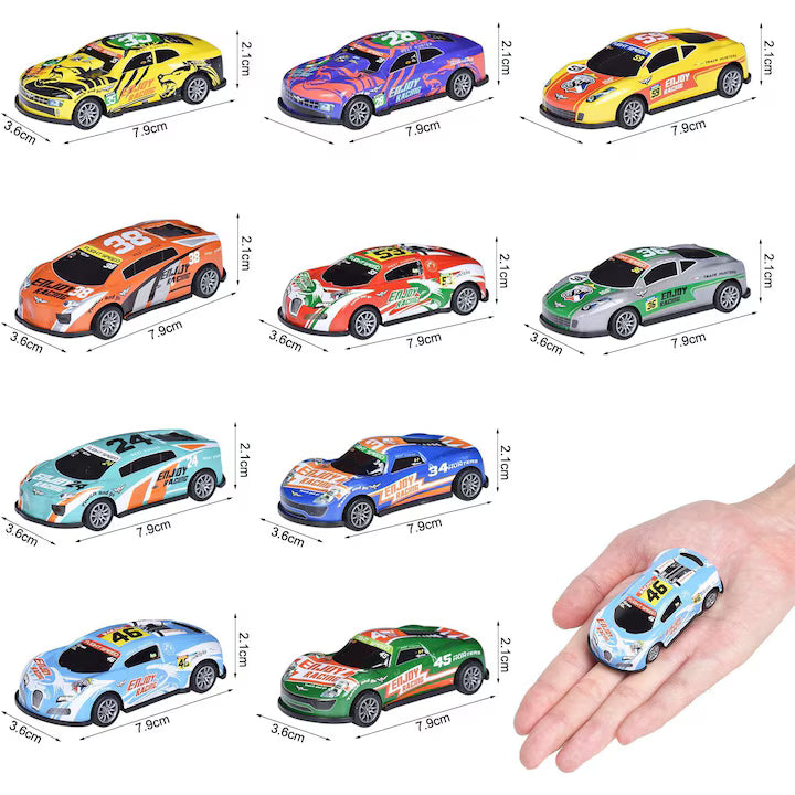 Set 10 masinute, WALALLA, Aliaj,1:64, Multicolor