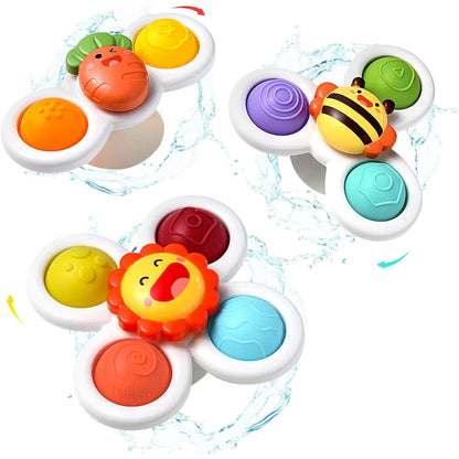 Jucarie interactiva spinner cu ventuza set 3 piese
