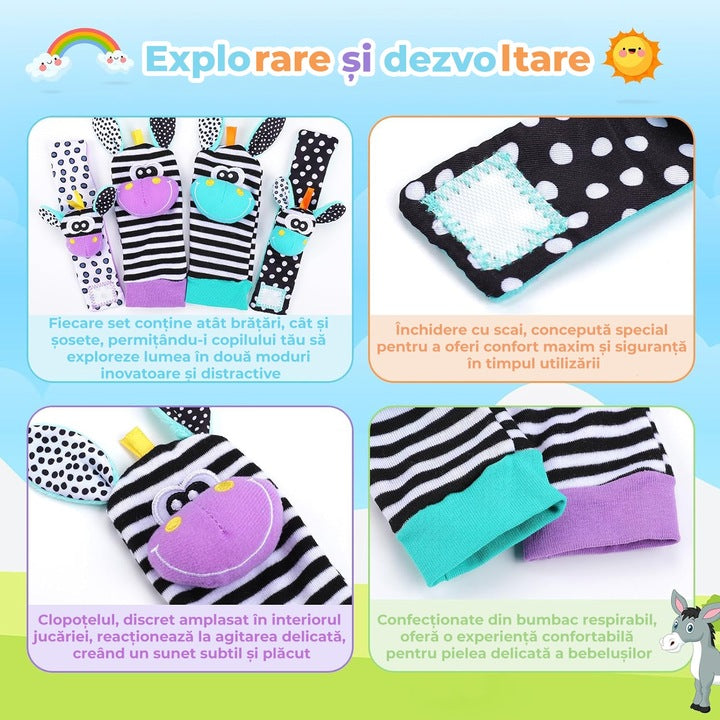 Sosete si bratari zornaitoare pentru bebelusi