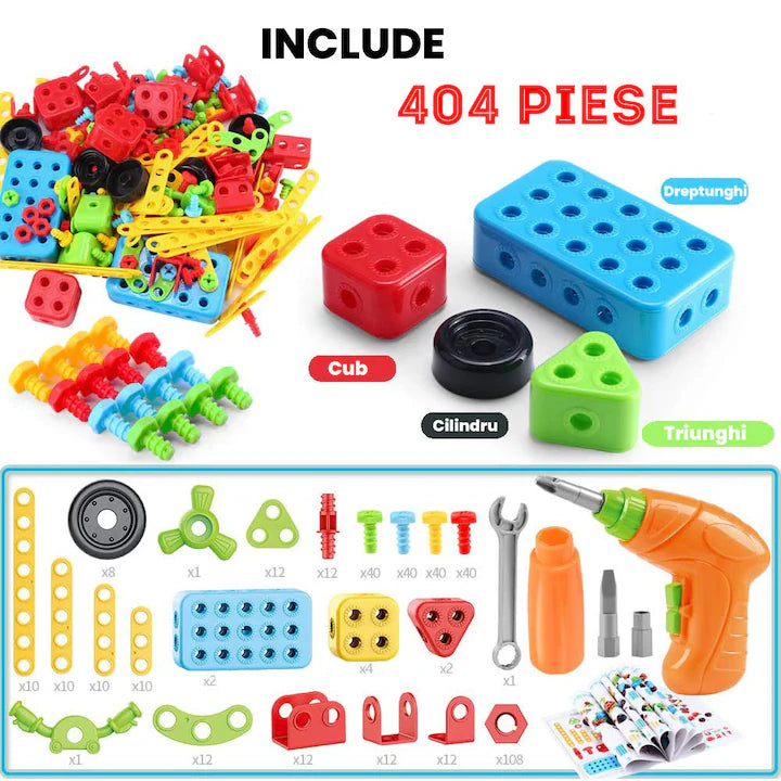 Jucarie educativa si interactiva STEM 404 piese
