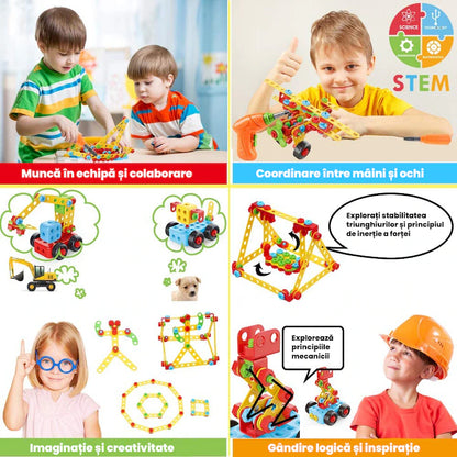 Jucarie educativa si interactiva STEM 404 piese