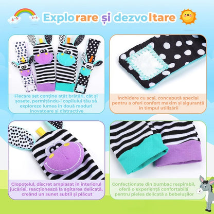 Sosete si bratari zornaitoare pentru bebelusi
