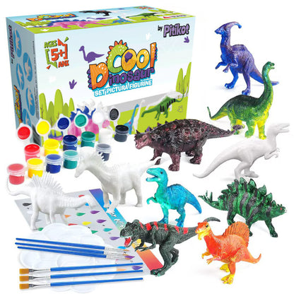 Set pictura cu 10 dinozauri de colorat