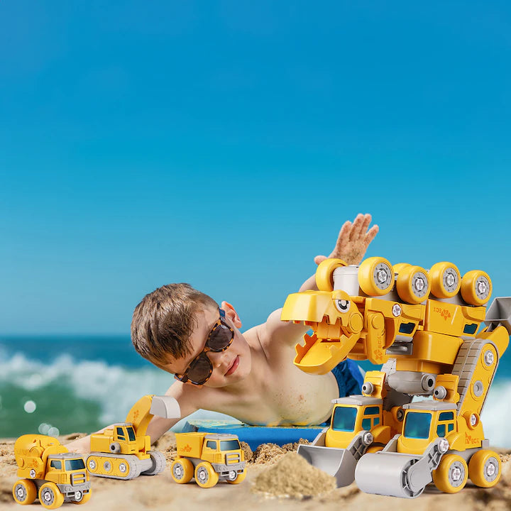 Set de Constructie Robot Dinozaur de Jucarie 5 in 1