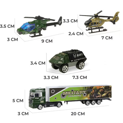 Set camion trailer de jucarie pentru transport armata