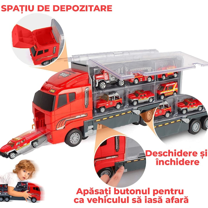 Set camion trailer de jucarie pentru transport Pitikot