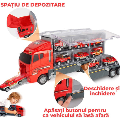 Set camion trailer de jucarie pentru transport Pitikot