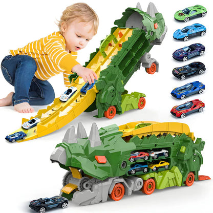 Set camion de jucarie dinozaur 2-in-1