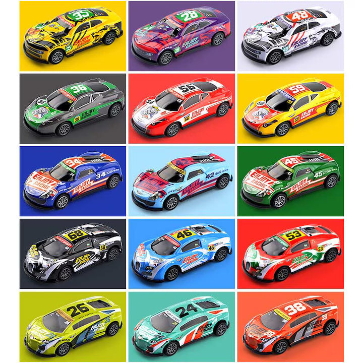Set 10 masinute, WALALLA, Aliaj,1:64, Multicolor