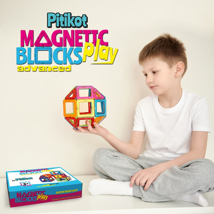Set de construit cu piese magnetice Pitikot Galben/Multicolor
