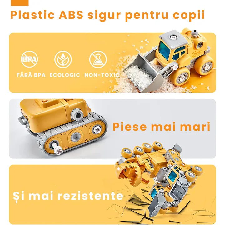 Set de Constructie Robot Dinozaur de Jucarie 5 in 1