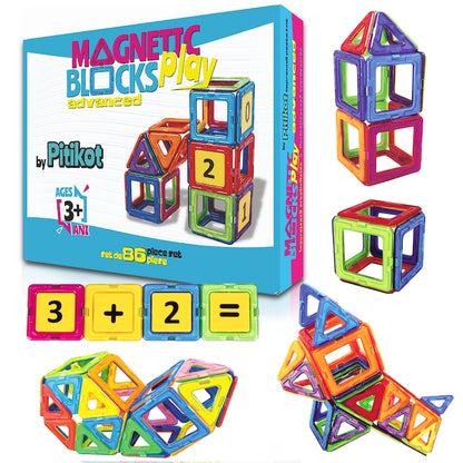 Set de construit cu piese magnetice Pitikot Galben/Multicolor