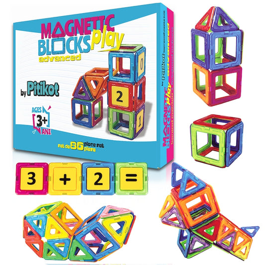 Set de construit cu piese magnetice Pitikot Galben/Multicolor