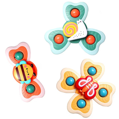 Jucarie interactiva spinner cu ventuza set 3 piese