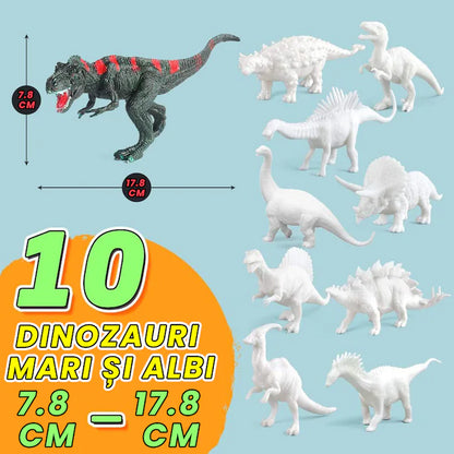 Set pictura cu 10 dinozauri de colorat