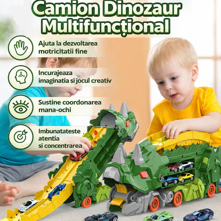 Set camion de jucarie dinozaur 2-in-1