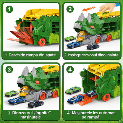 Set camion de jucarie dinozaur 2-in-1