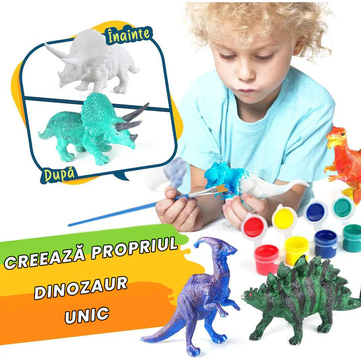 Set pictura cu 10 dinozauri de colorat