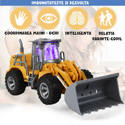 Buldoexcavator de jucarie cu Telecomanda RC Pitikot