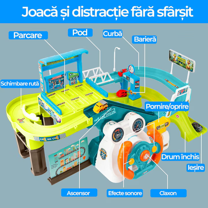 Set masinute cu volan si maneta de viteza Pitikot