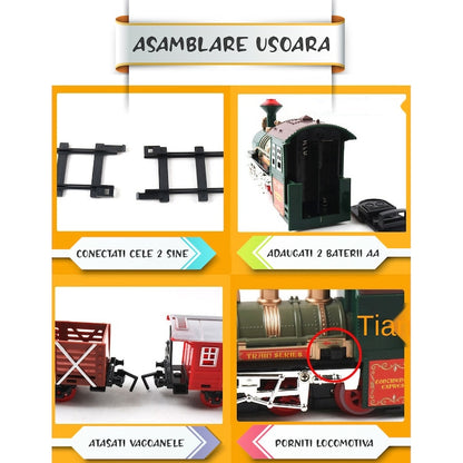 Set clasic tren de jucarie pentru copii
